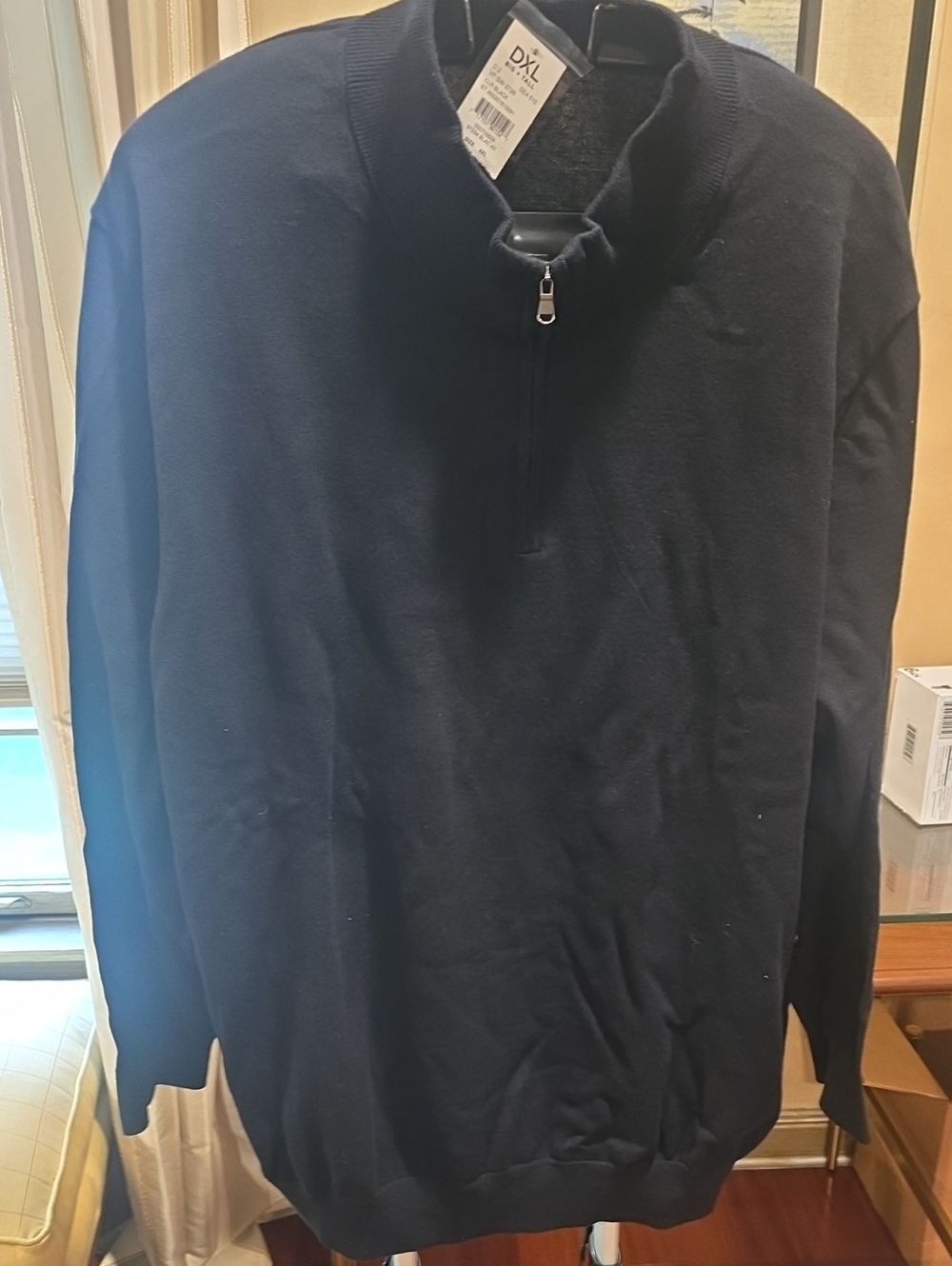 Men's Black Quarter-Zip Sweater